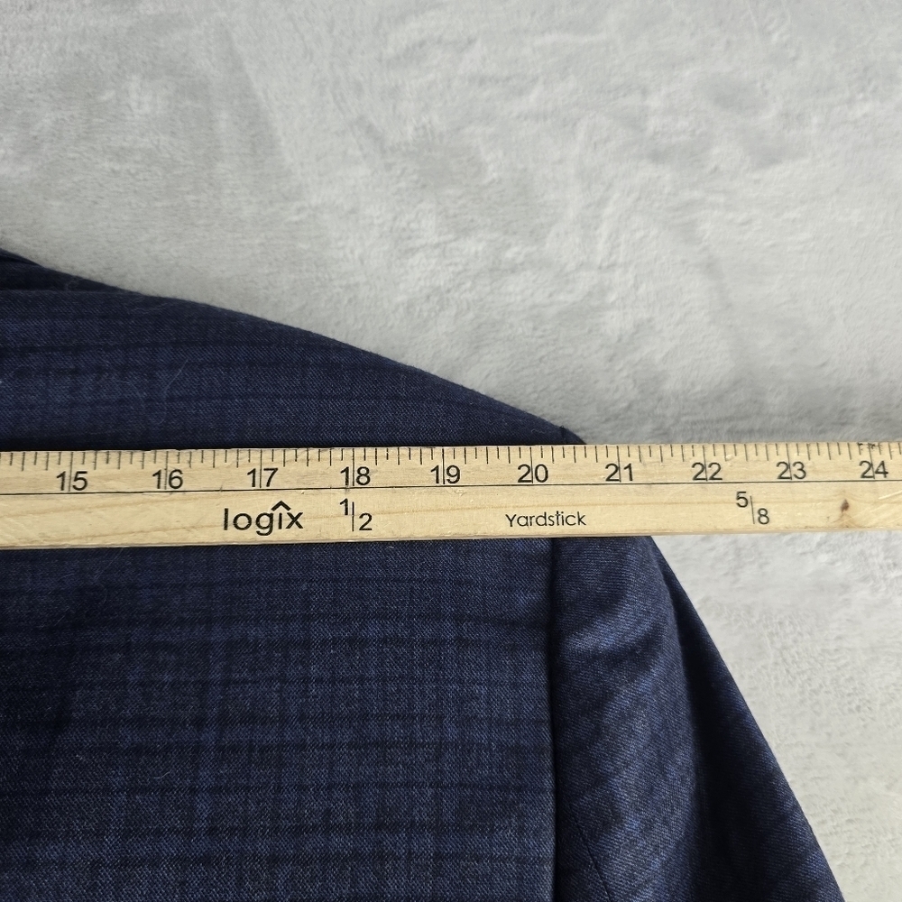 JOS A BANK Blazer Men’s 46R Blue Plaid Wool Cashmere Blend E. Thomas - Picture 4 of 11